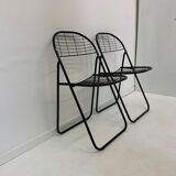 Set of 2 post modern wire chairs by Niels Gammelgaard for Ikea , 1980's