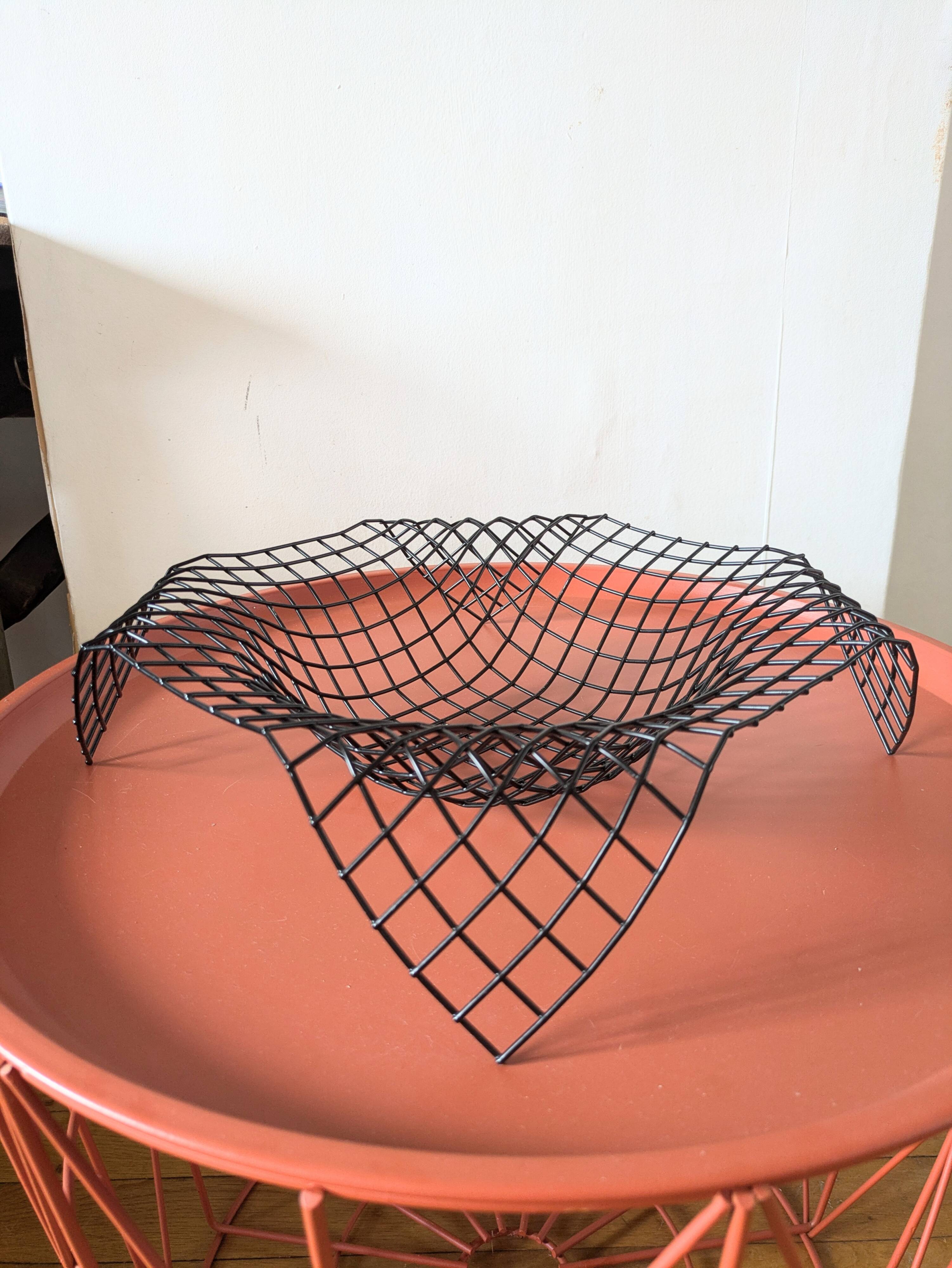 Designer fruit basket in metal wire