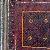 Tapis persan tissé à la main bordeaux et noir