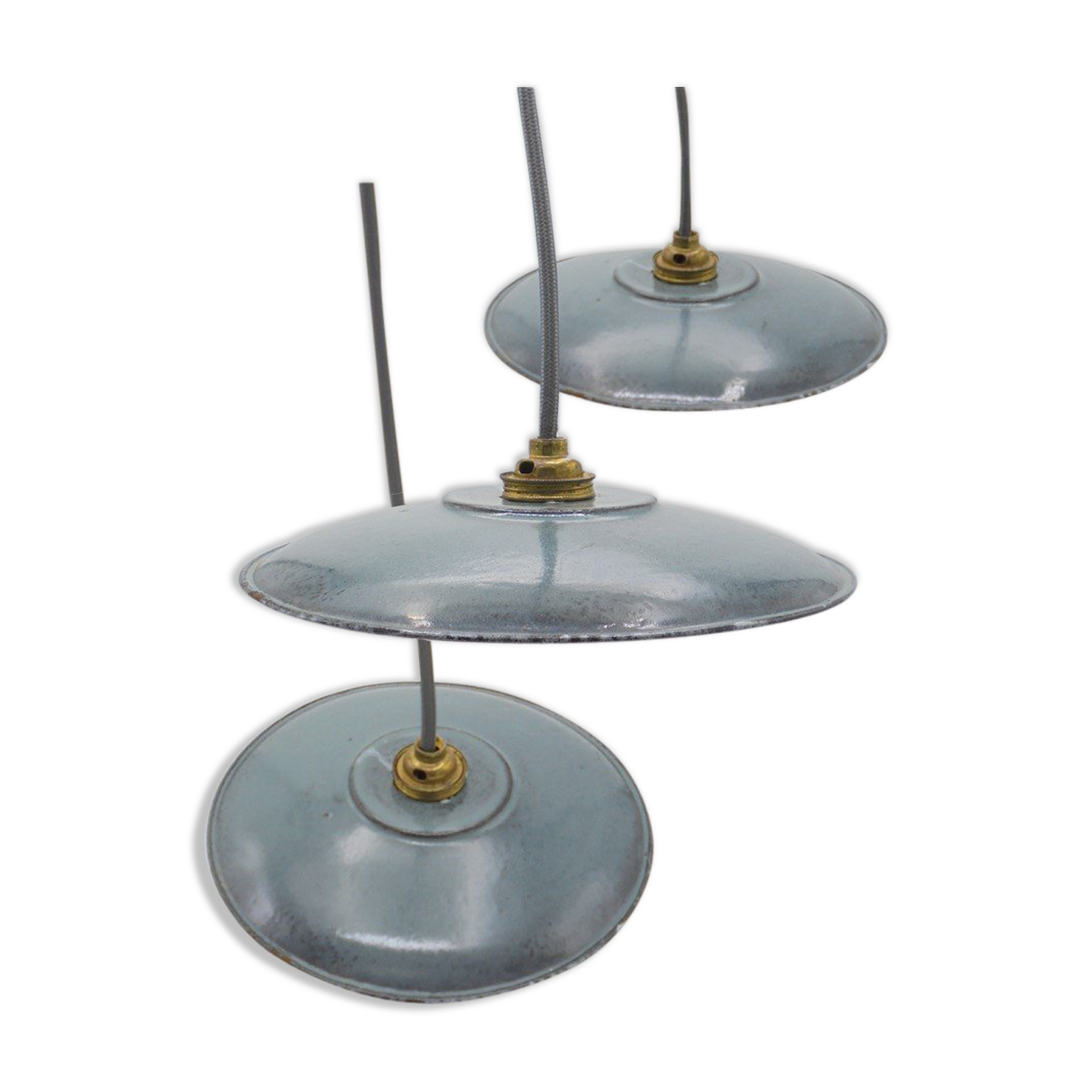 Set of 3 enamelled hanging