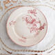 Flat plate Sarreguemines , Fontanges , pink , vintage French , 50s