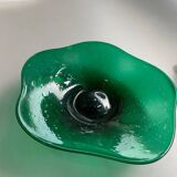 Green glass dish by Max Verboeket