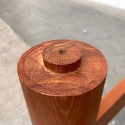Large Danish brutalist coffee table in solid teak, 1960s.