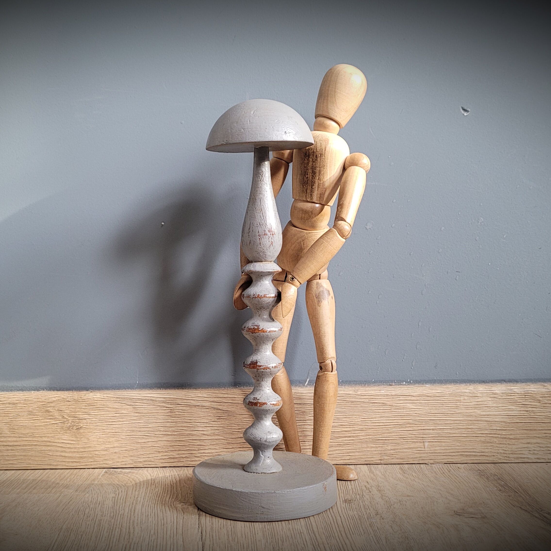 Grey wood hat holder 1