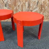 Pair of orange bedside tables