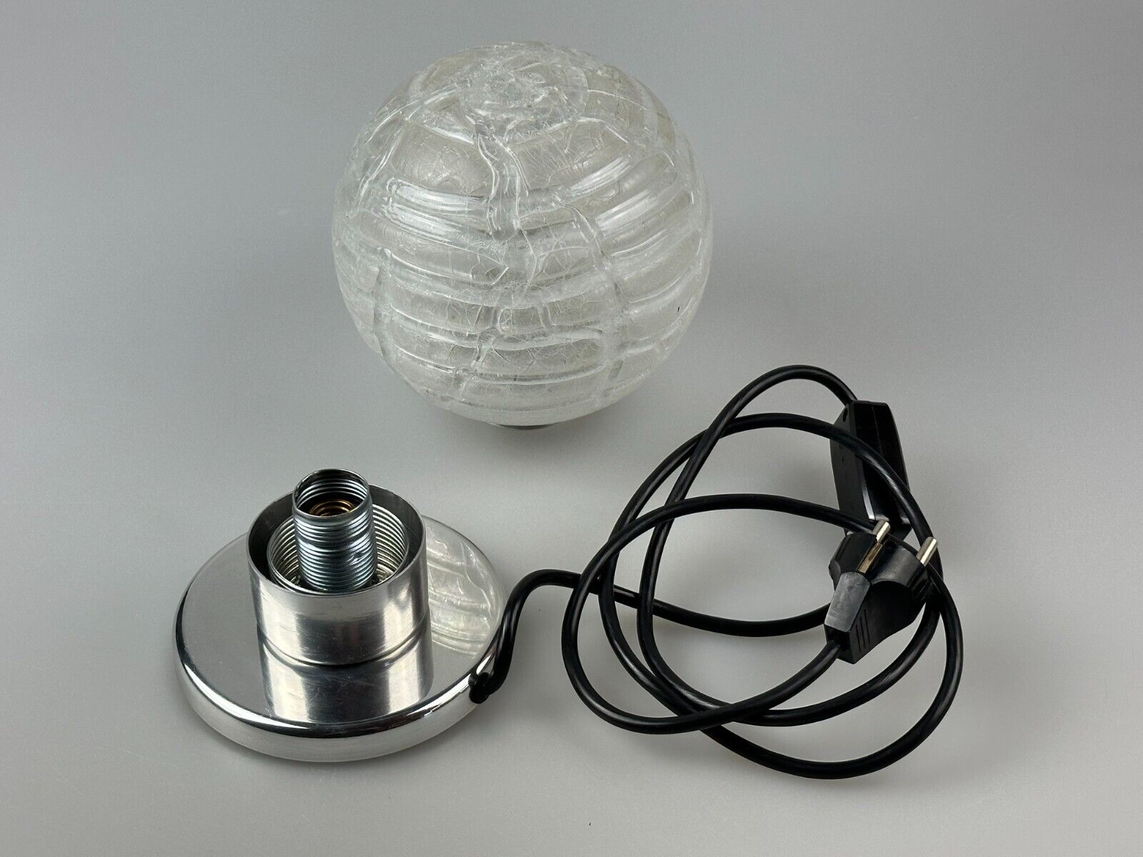 60s 70s table lamp bedside lamp chrome Doria glass space age design