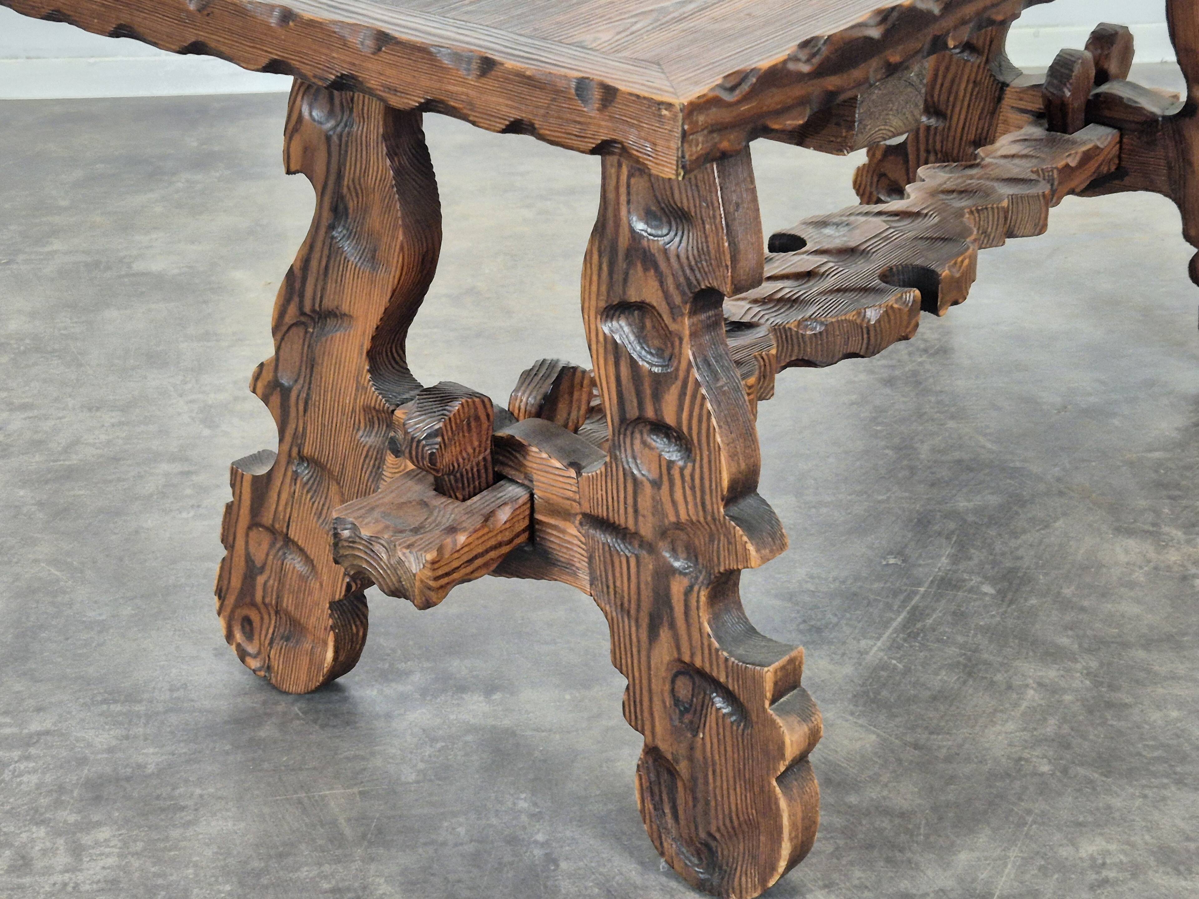 Brutalist coffee table in fir