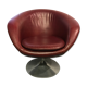 Red leather tulip foot chair