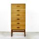 Midcentury G Plan Quadrille Teal Tallboy / Chest Of Drawers. Vintage Modern