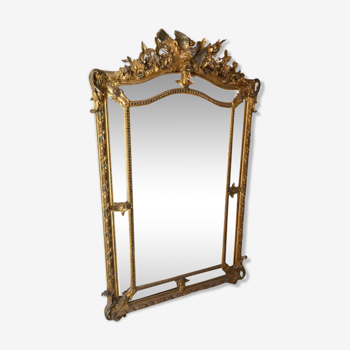Miroir doré biseauté 170 x 105 cm