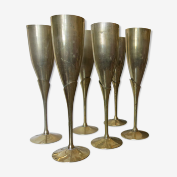 Suite de 6 flûtes coupes à champagne style Art deco