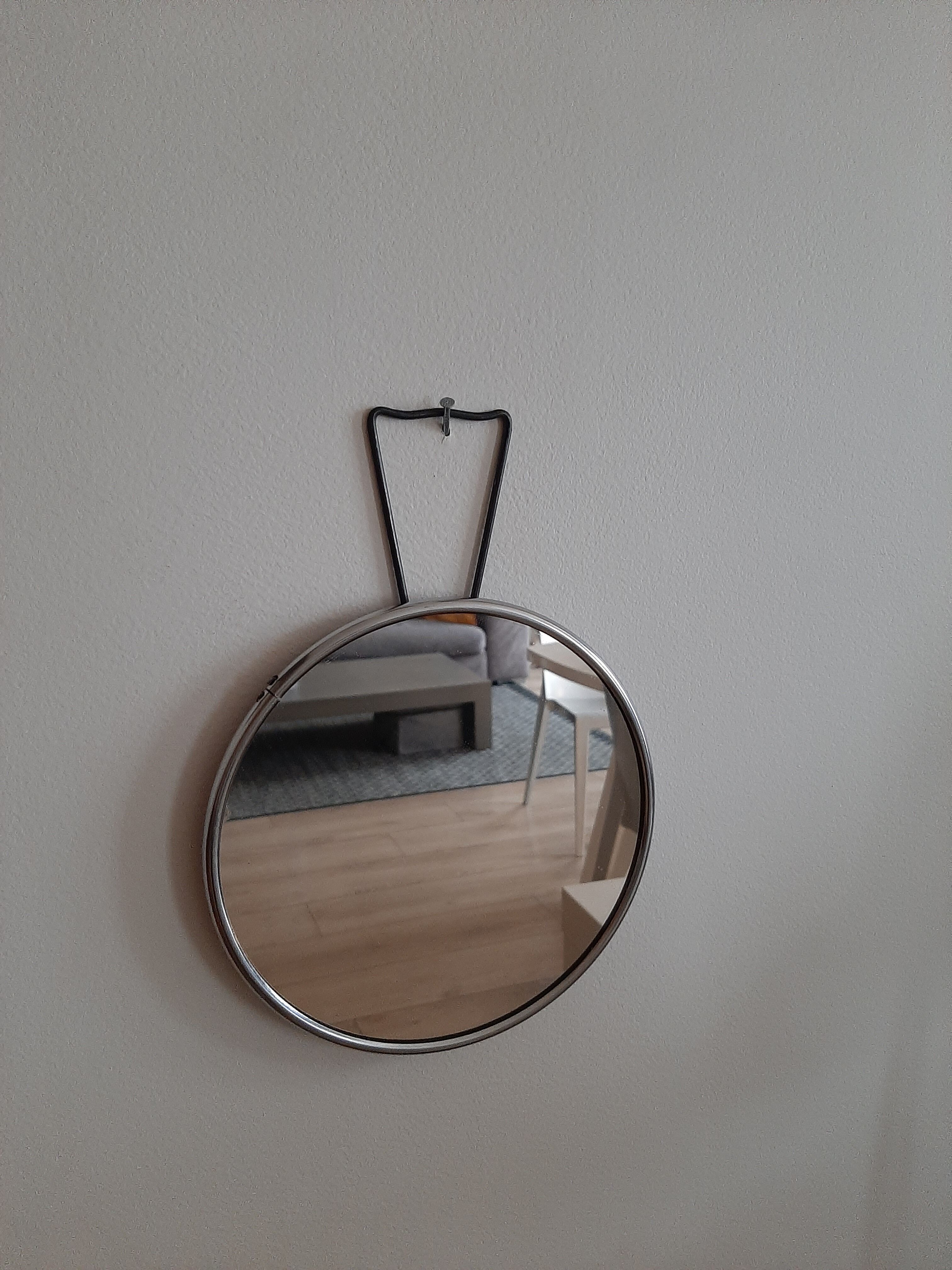 Vintage barber round mirror