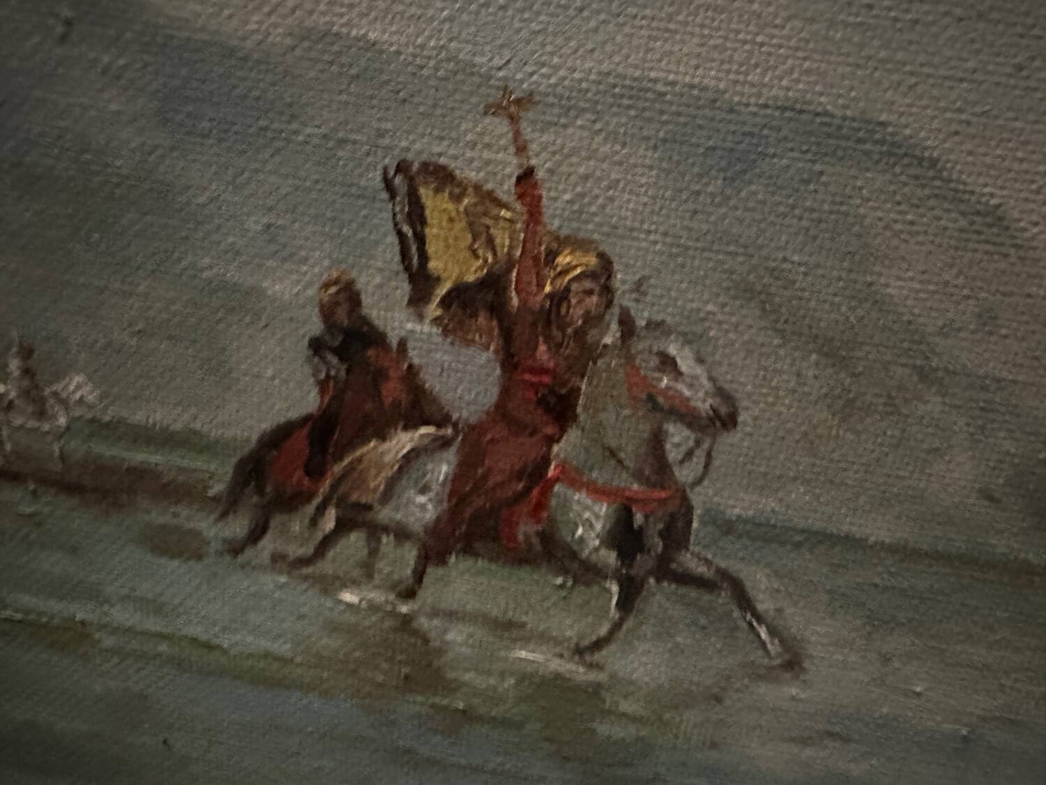 Louis Casavino (1921-1998) Oil on canvas "The falcon hunt"