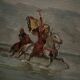 Louis Casavino (1921-1998) Oil on canvas "The falcon hunt"