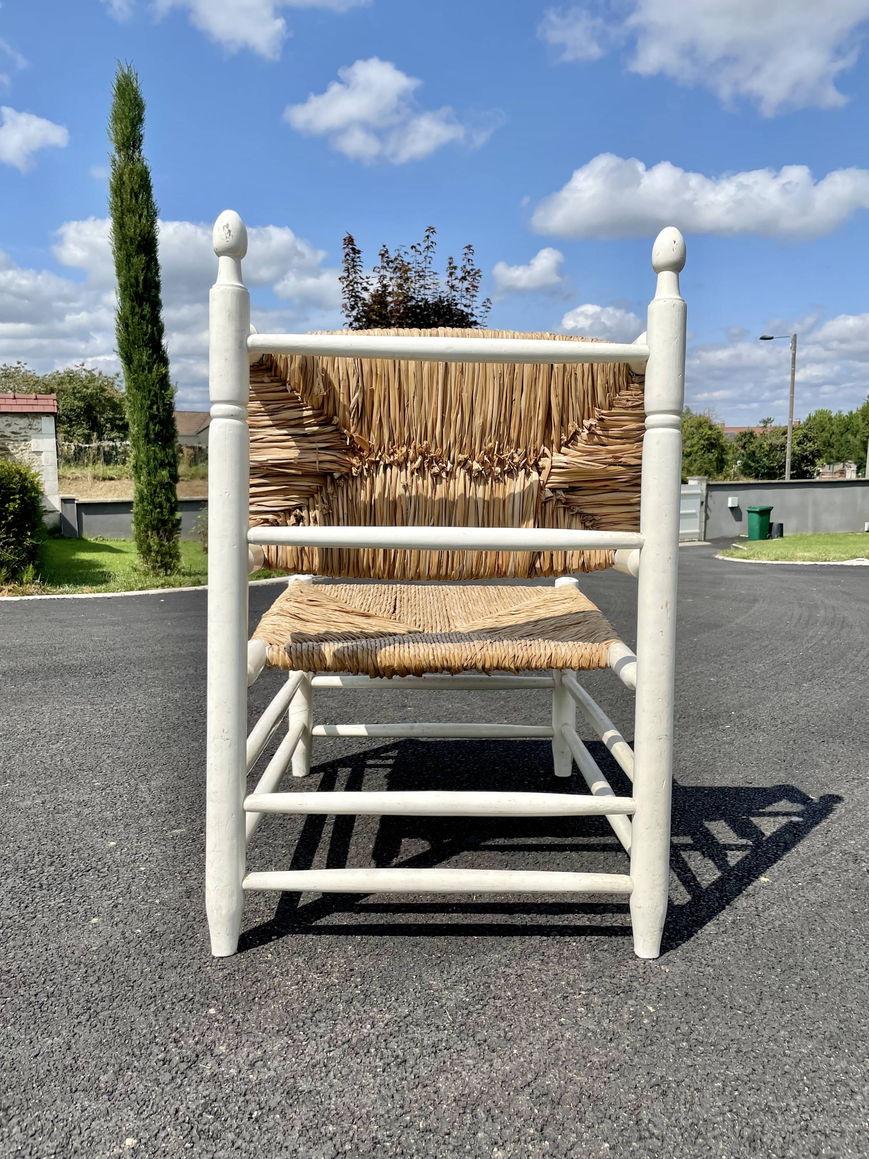Vintage armchair 1950 wood mulched heater