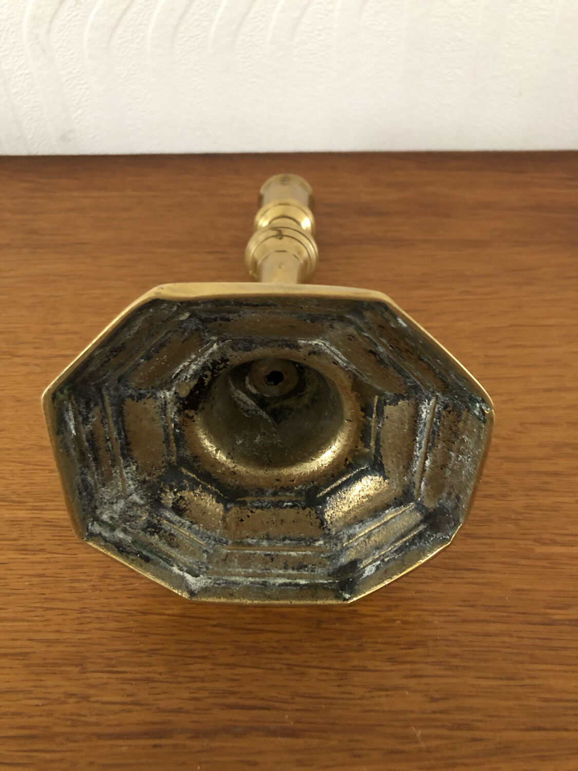Antique brass candle holder