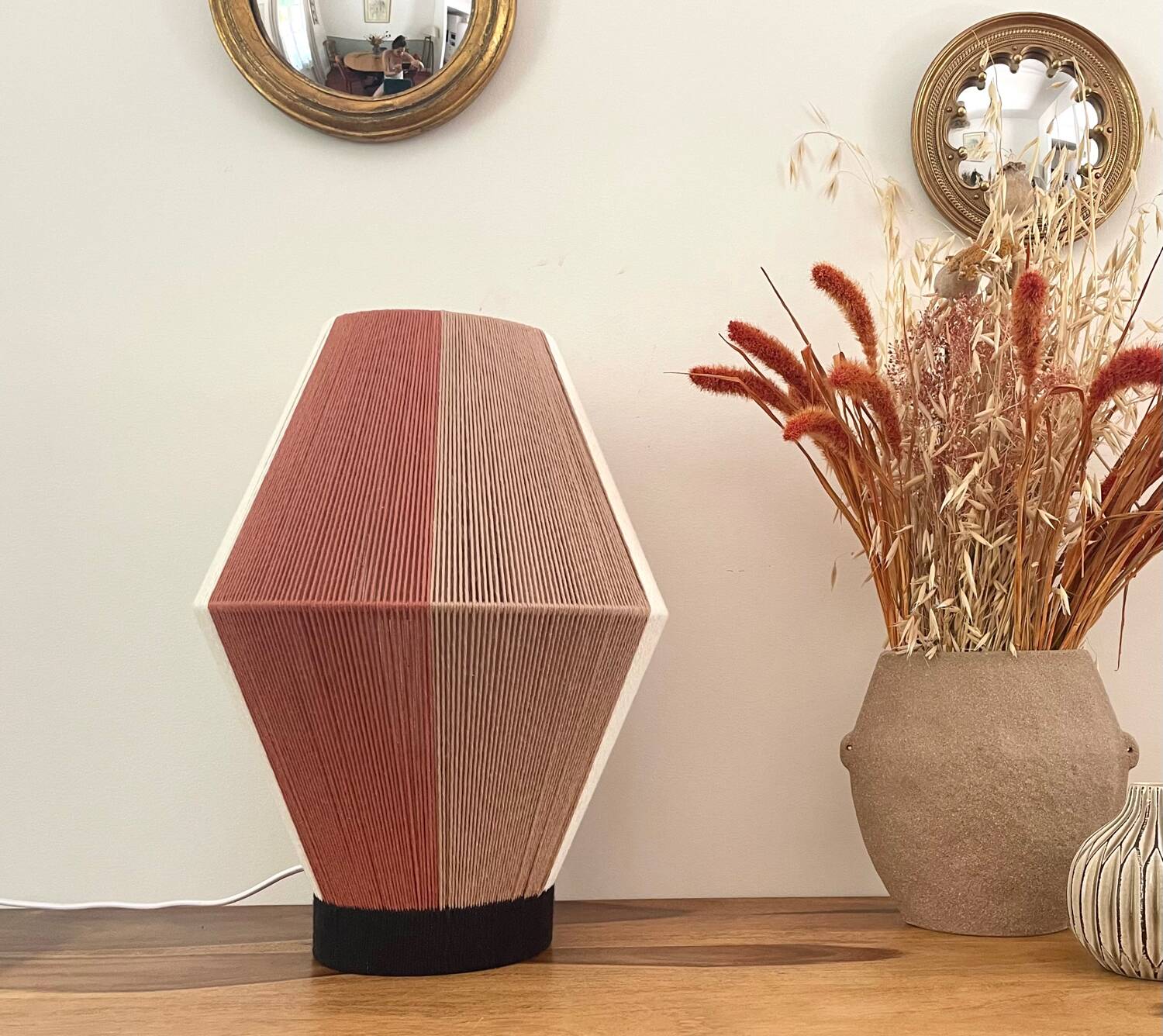 Cotton thread woven lamp