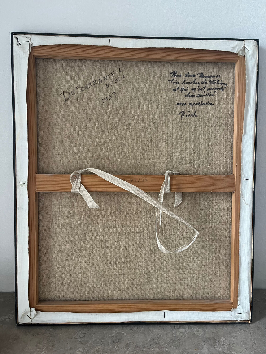 Flowers, oil on canvas signed by Nicole de Fourmantel, 1997