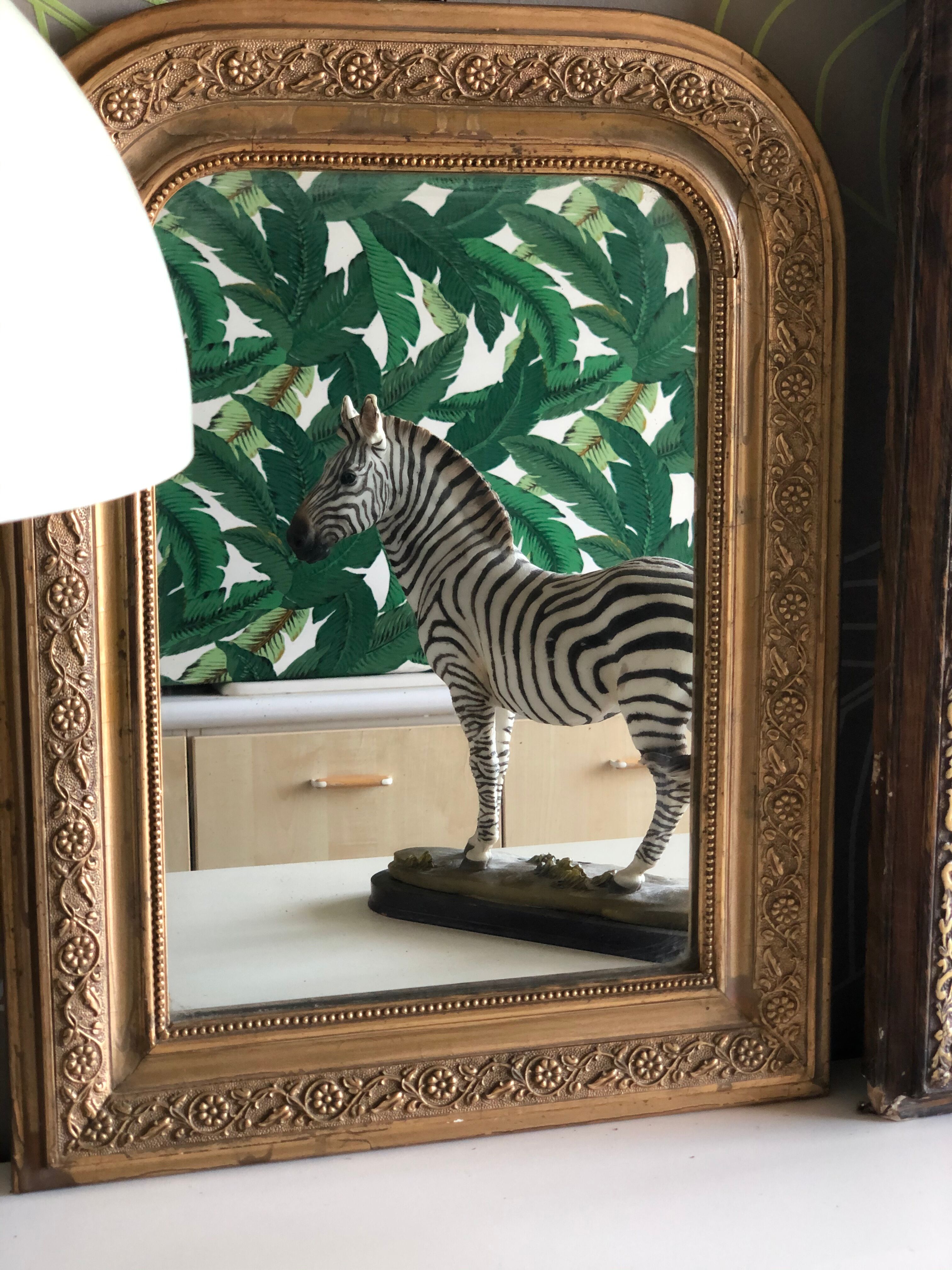 Philippe Louis mirror in gilded stucco