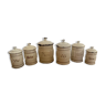 Set of 6 enamelled pots