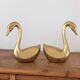 Pair of vintage brass swans