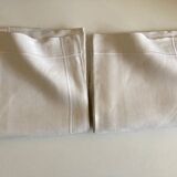 Pair of pillowcases of linen canvas trousseau 1960 modernist reserve linen