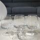 Lot 4 Glasses Cognac/Brandy. Trapezoidal. Drop/diamond point patterns.