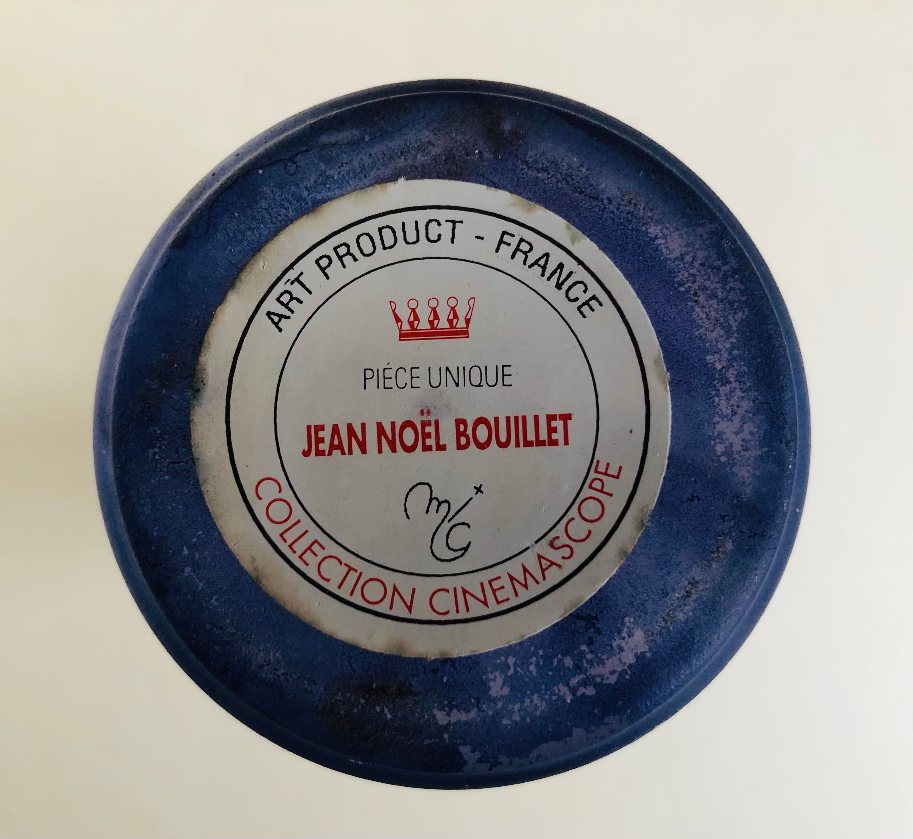 Jean-Noel Bouillet Xxe - XXI Vase in tinted glass with a bulbous base and decoration of infill powders,