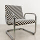 Restored vintage tubular chrome armchairs