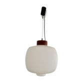 Suspension scandinave opaline et bois - 1950