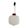 Scandinavian opaline and wood pendant - 1950s