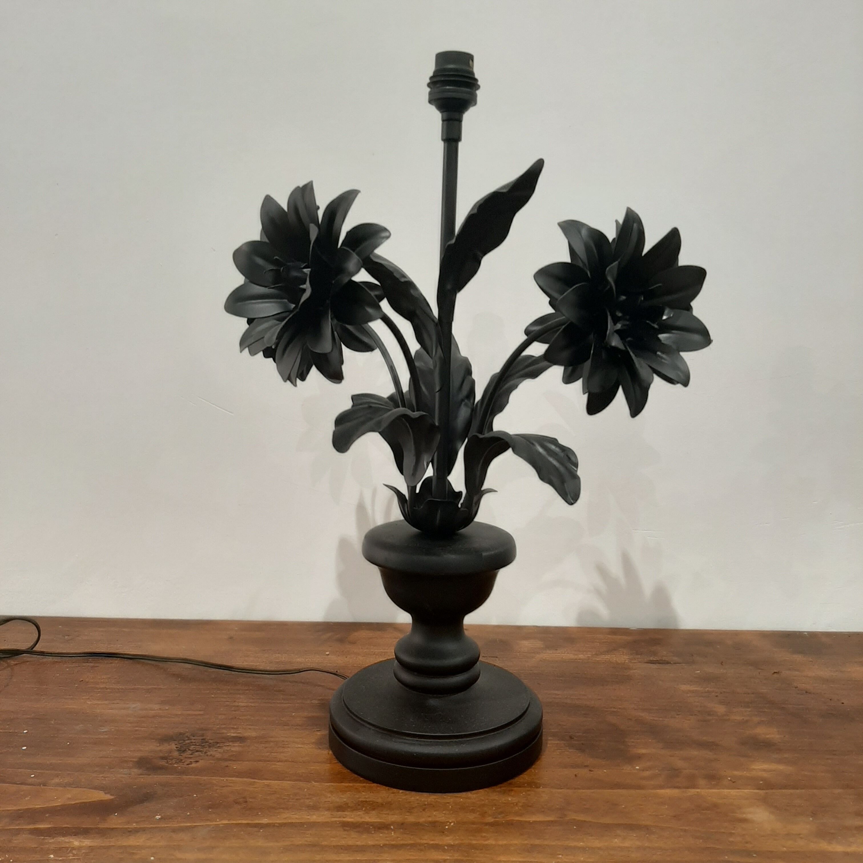 Duo of flower lamp bases