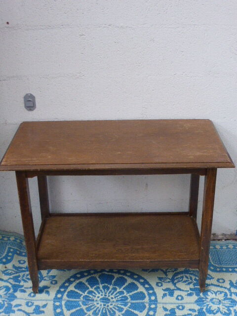 Side table, serving double tray, wood varnish, elegant and vintage
