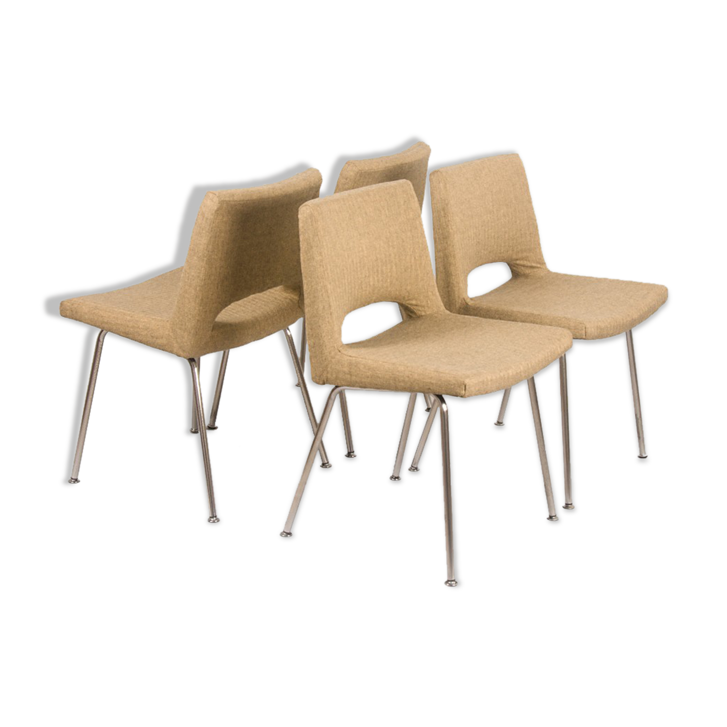 Set of 4 upholstered chairs, 1960's, France