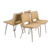 Set of 4 upholstered chairs, 1960's, France