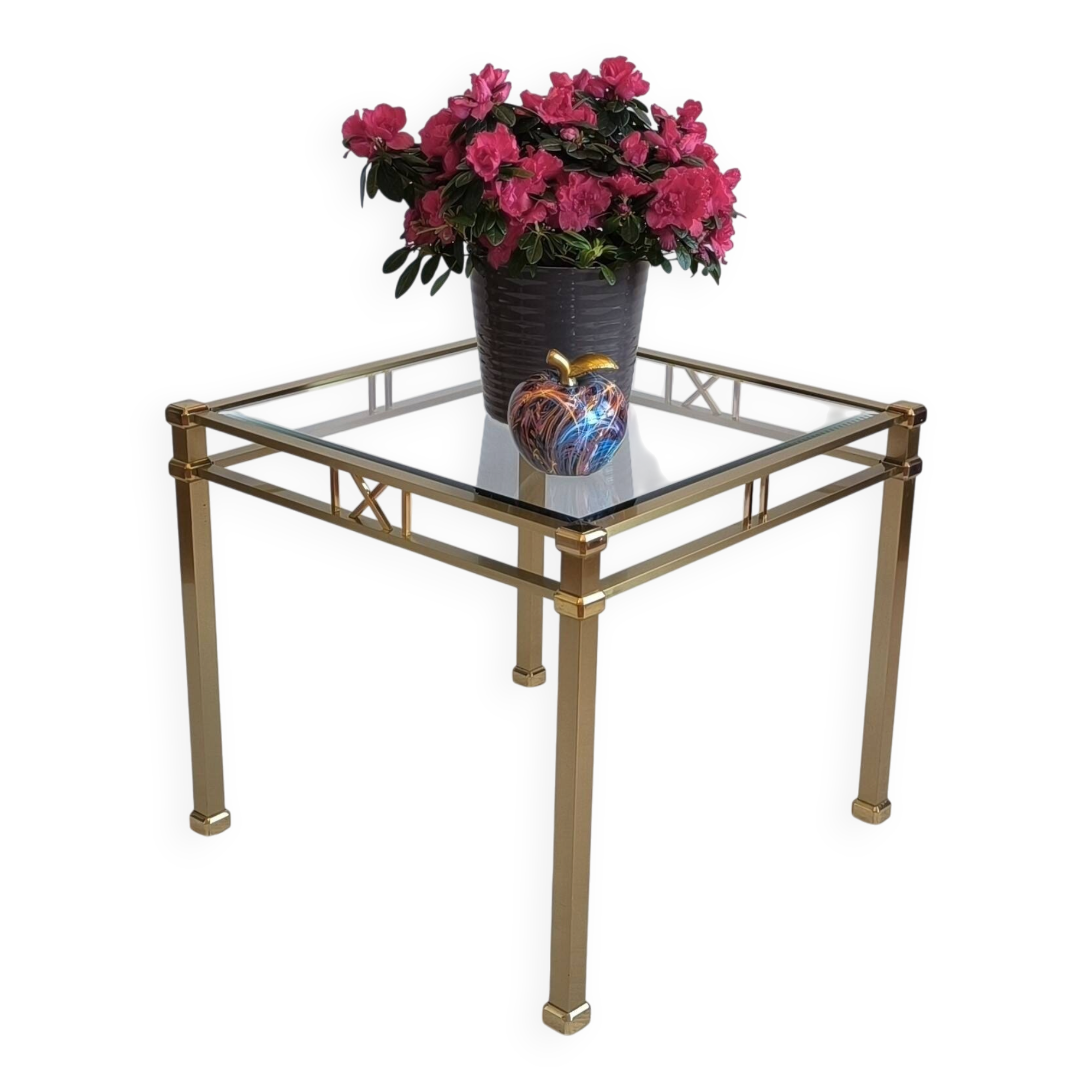 Beautiful square gold coffee table Orsenigo Italy collection 'Art Deco'