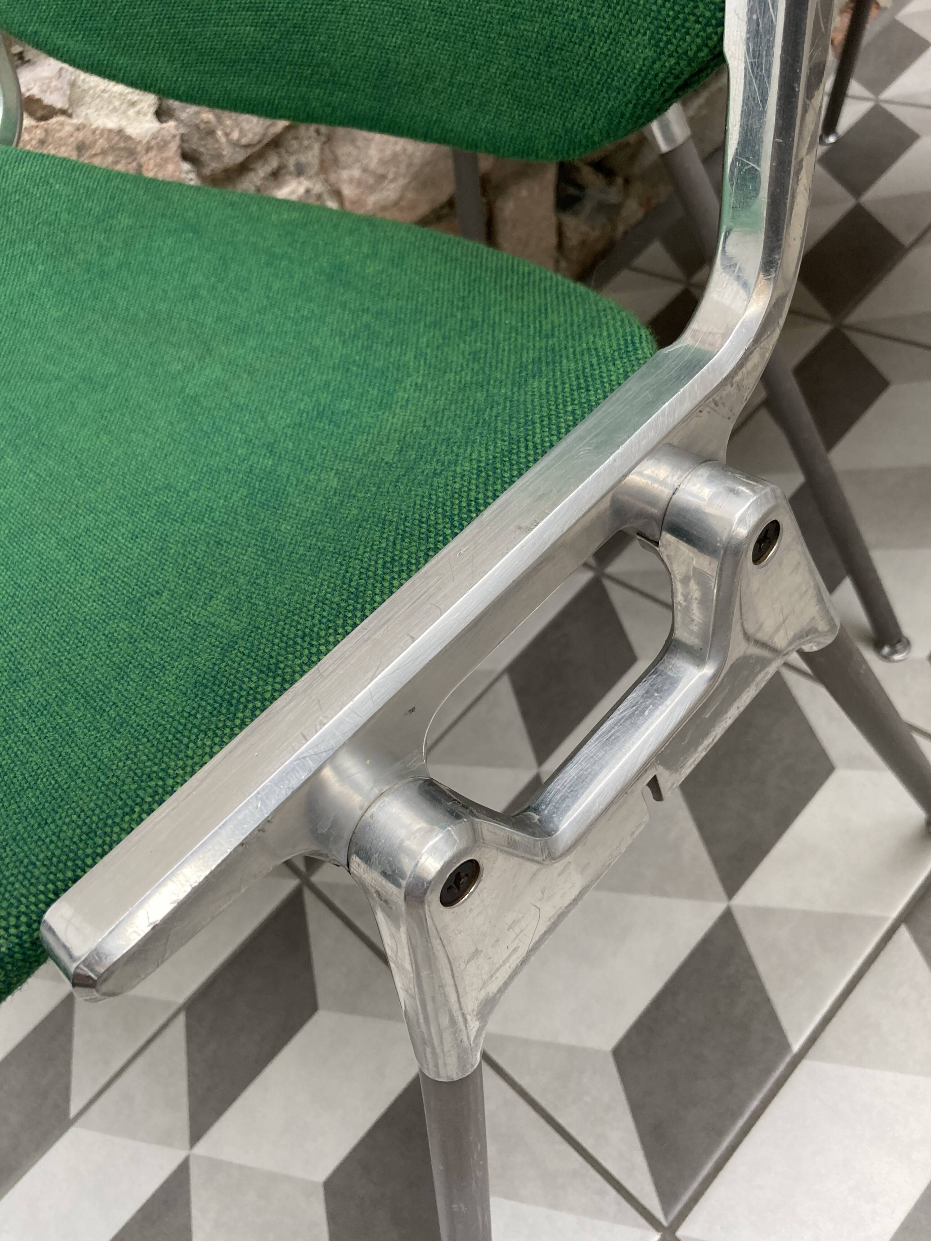 Pair of green DSC 106 chairs by Giancarlo Piretti