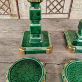 Set of knife holders, candlesticks, trivets and bottle coasters