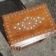 Series of 4 wooden trundle tables with mother-of-pearl inlays, Orient XXth