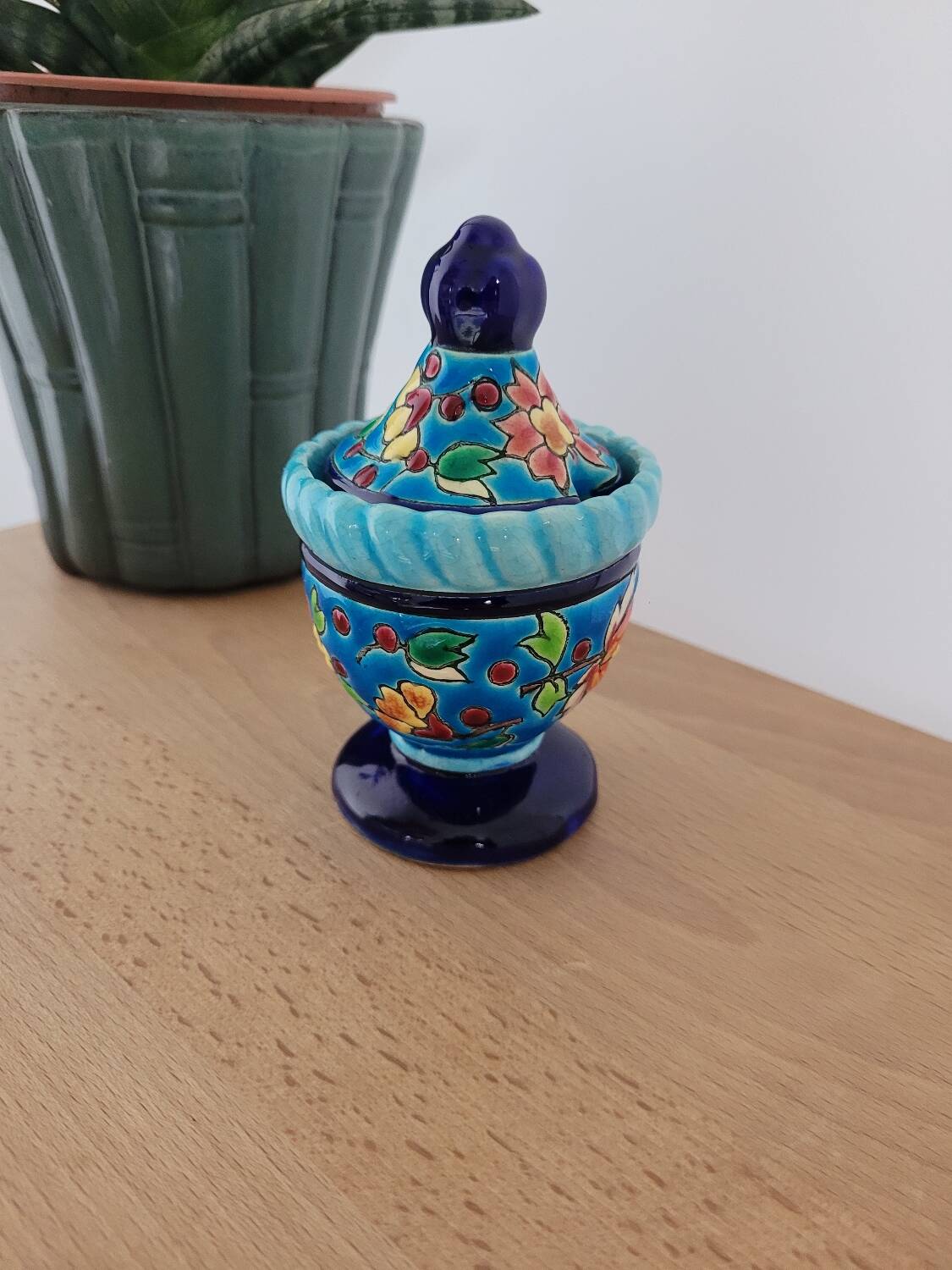 Small round pot / mustard pot Longwy