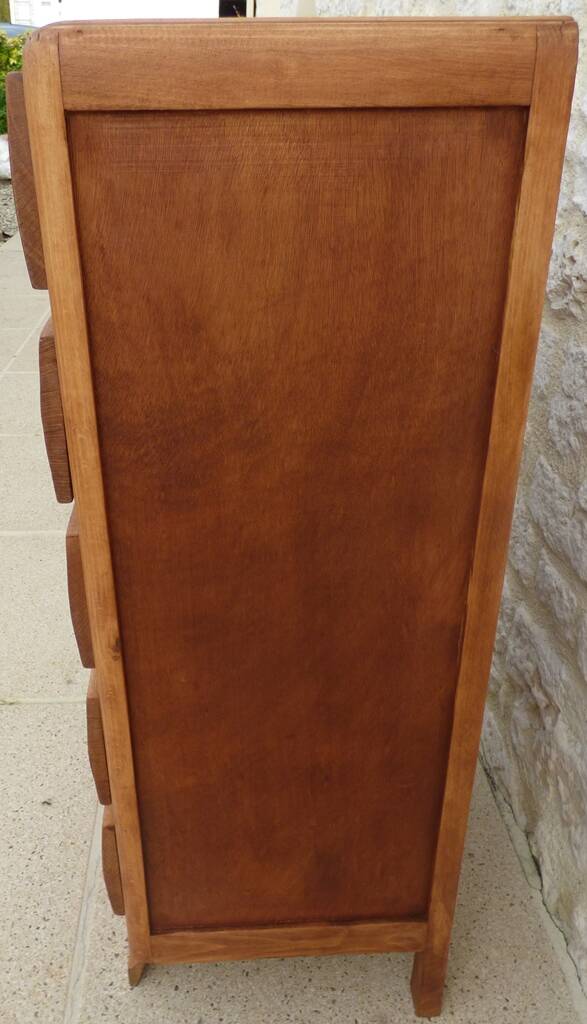 Art Deco 5-drawer chiffonier in solid wood with brass knobs – Fully restored