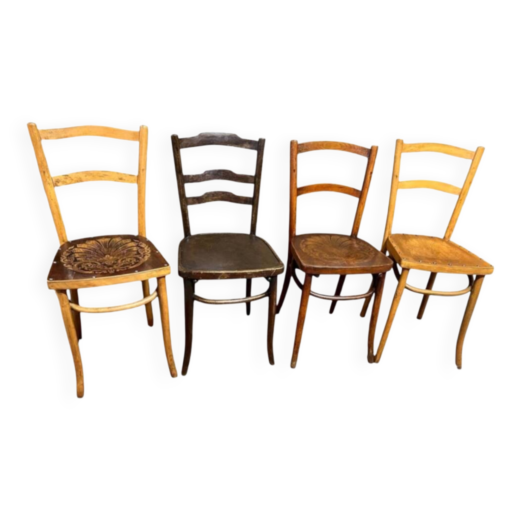 4 old bistro chairs