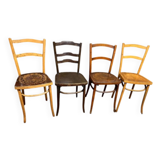 4 old bistro chairs