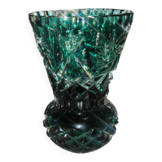 Vase en cristal de saint Lambert vert