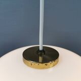 Hanging lamp in opal glass with brass top from Danish Fog&Mørup 1970s