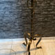 Brutalist floor lamp in twisted iron
