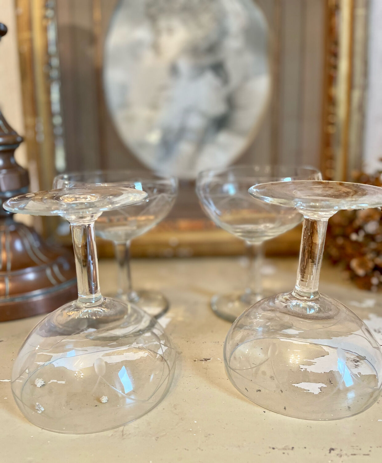Old champagne glasses