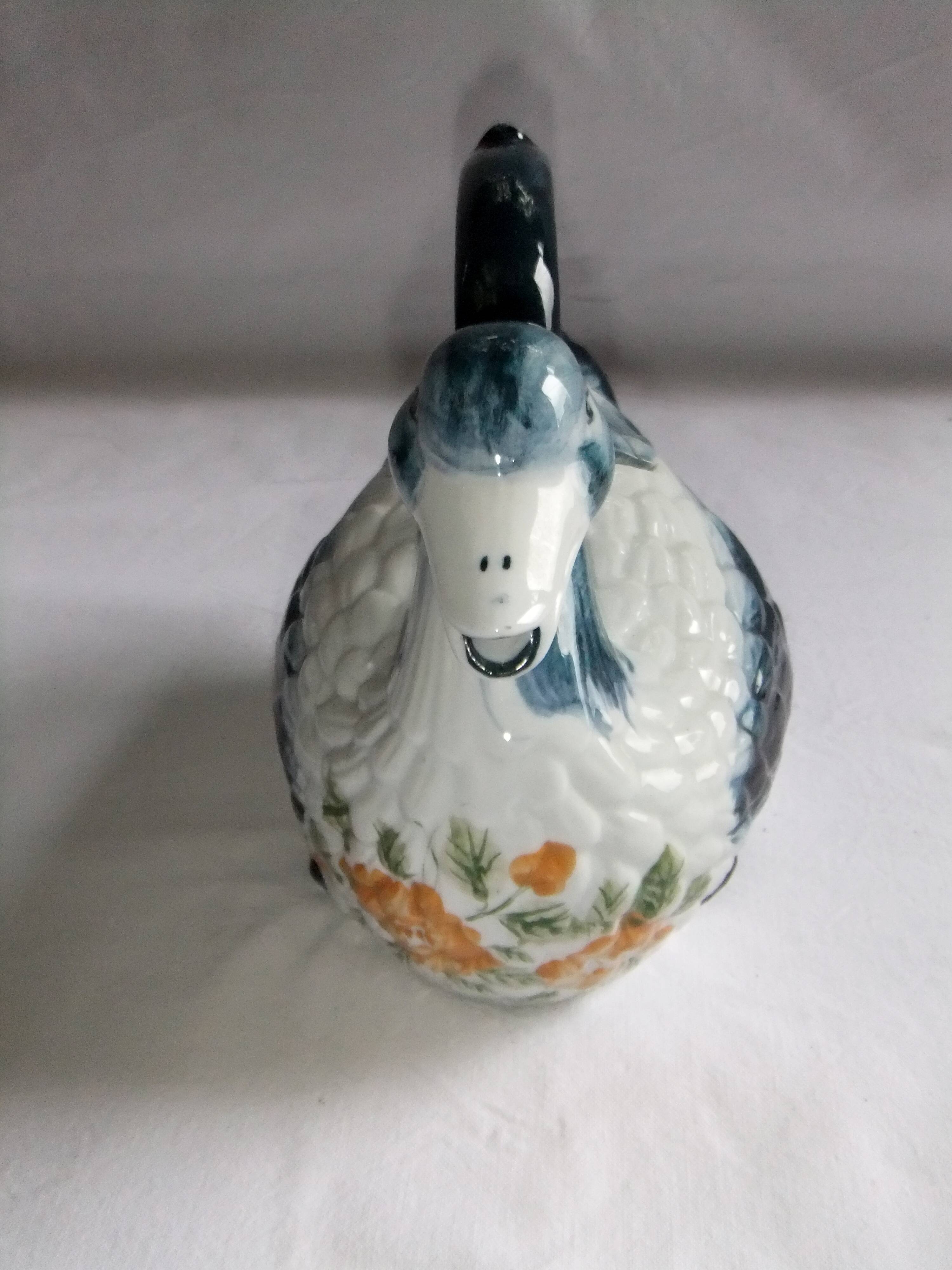 Pitcher teapot jug ceramic bird duck