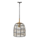 Mid-century iron & clear glass ceiling lamp/pendant from limburg, germany, 1960s