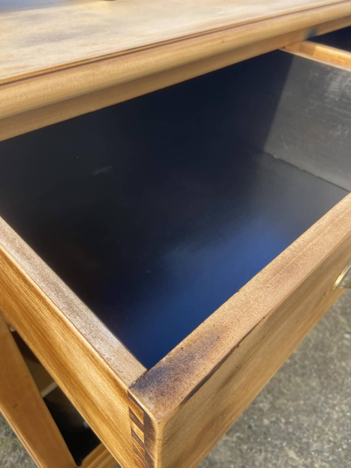 Raw wooden buffet without doors